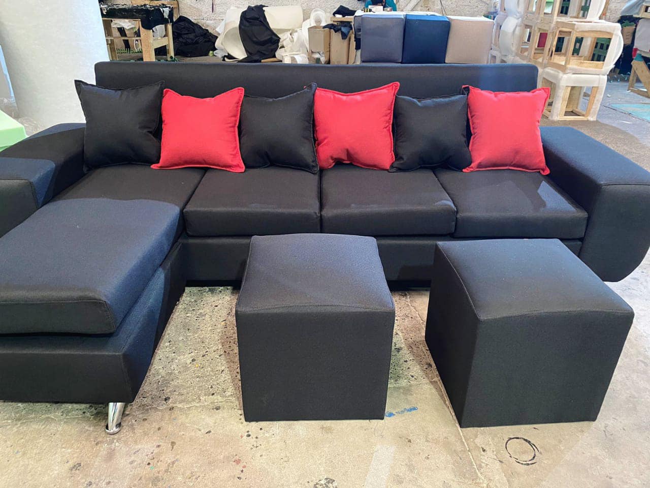 Sofá Tipo L color Negro